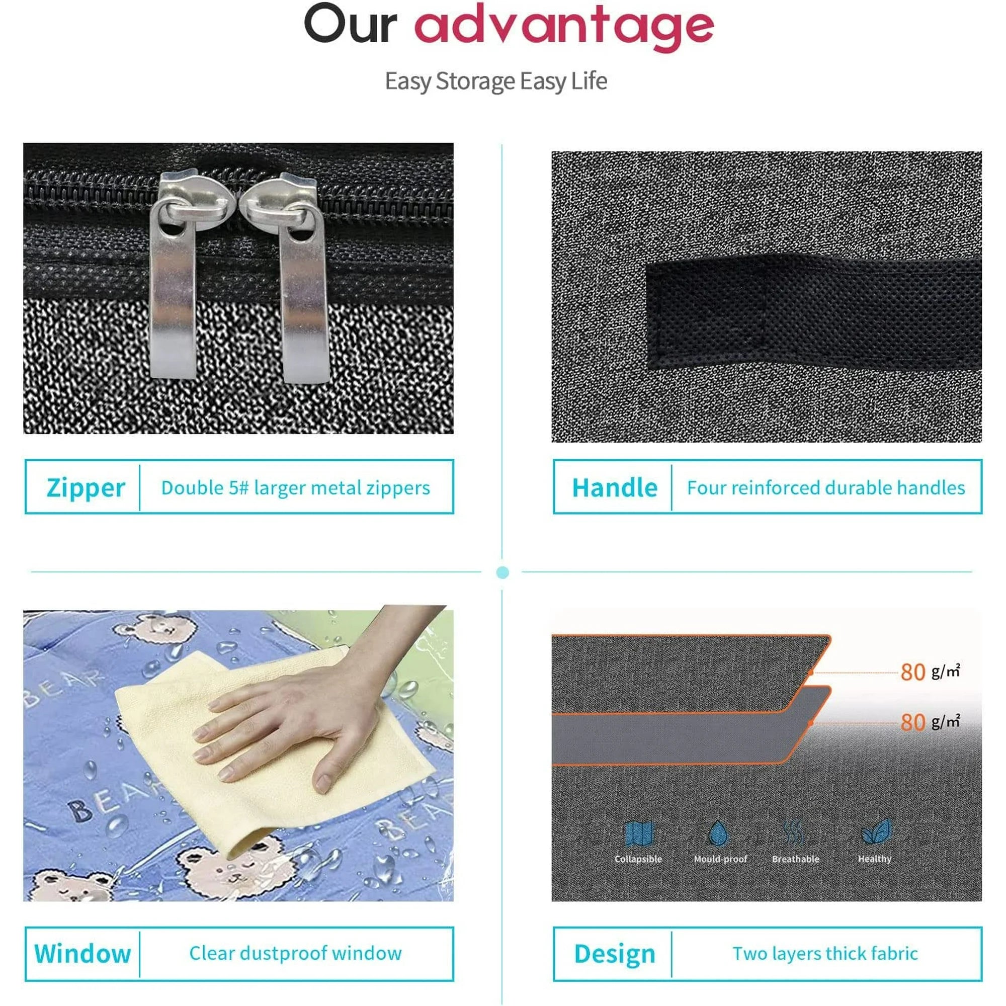 Foldable Underbed Storage Bag with Clear Window U578