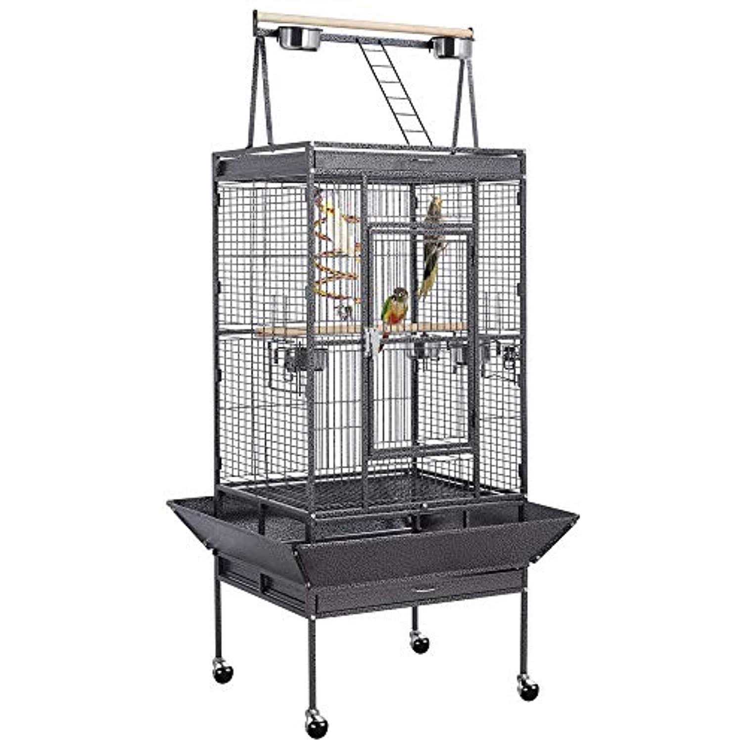 Wrought Iron Rolling Large Parrot Bird Cage R14181