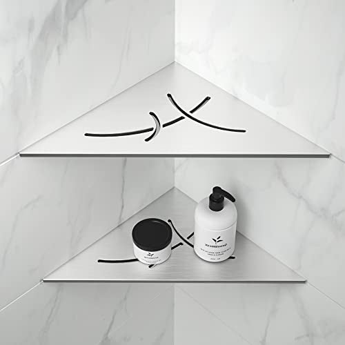 Brushed 304 Stainless Steel Recessed Triangular Corner Shower Shelf R2677
