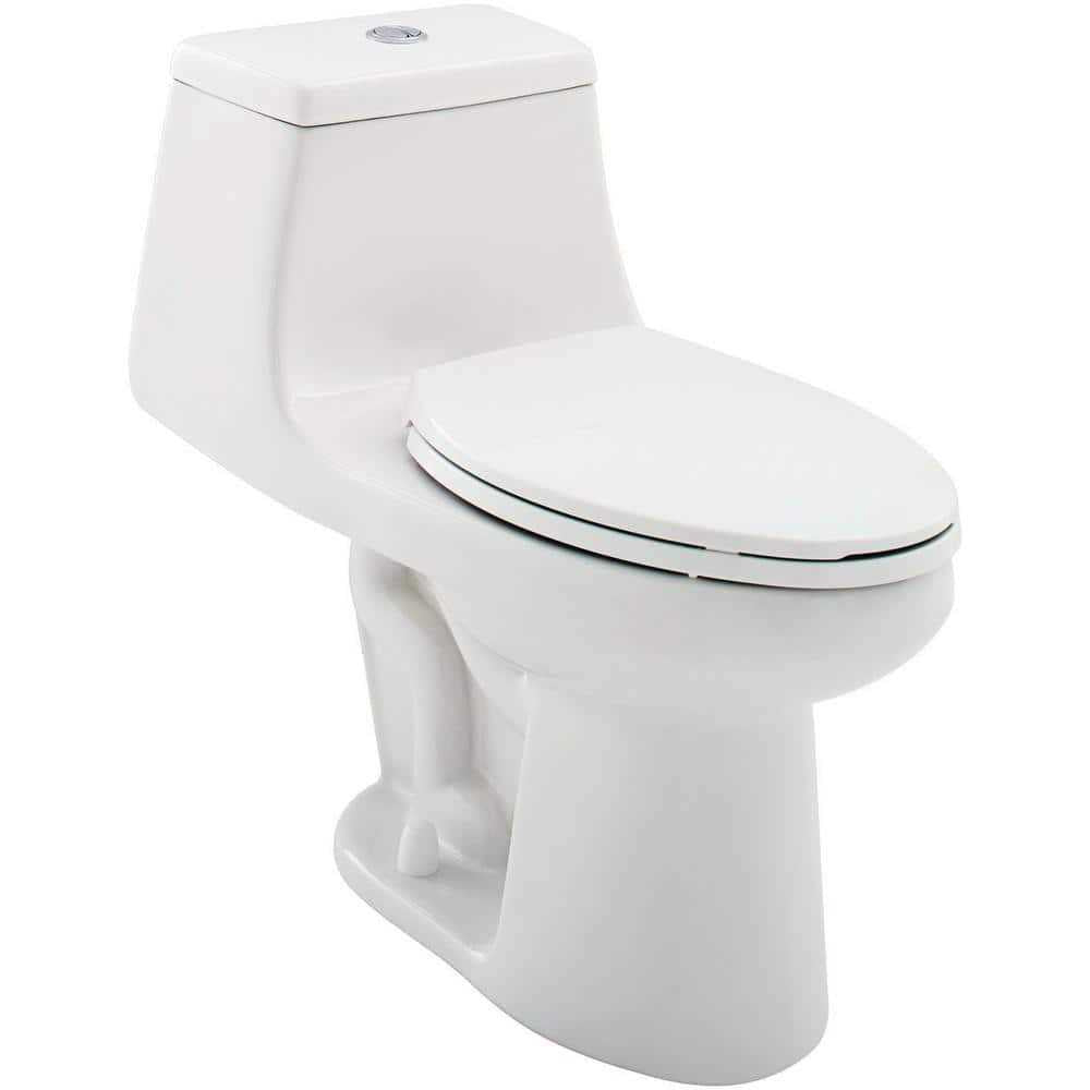 White 1-piece Dual Flush Elongated Toilet H878610
