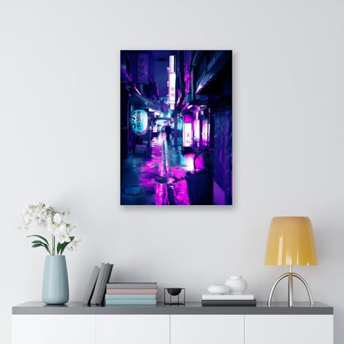 Cyberpunk Canvas Print Japanese Neon Style Poster Tokyo Anime Wall Art Picture C393