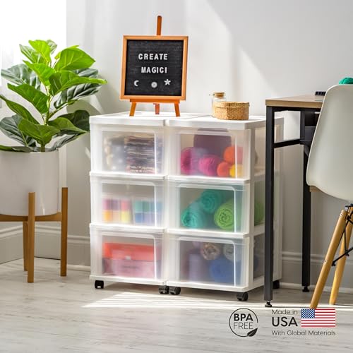 White 2-Pack Plastic 3-Drawer Rolling Cart with Wheels S35545