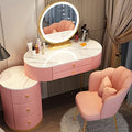 Gray Makeup Vanity Set with Lighted Mirror and Cushioned Stool D4726