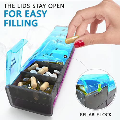 7 Day Pill Organizer with AM PM Compartments D863659