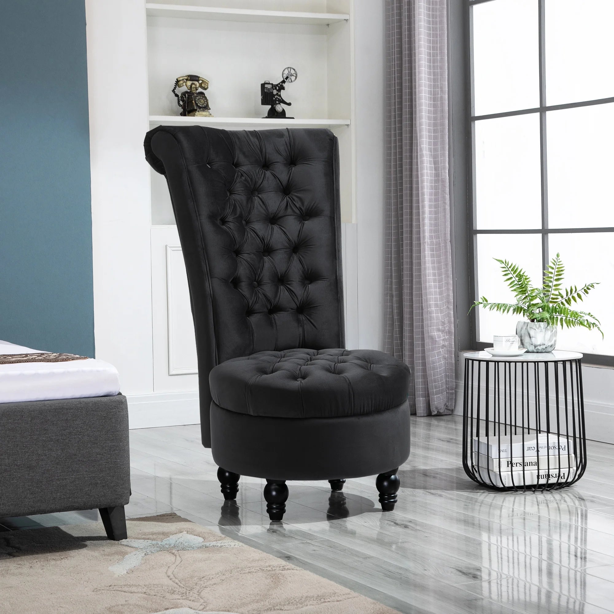 Black High Back Accent Chair P78900