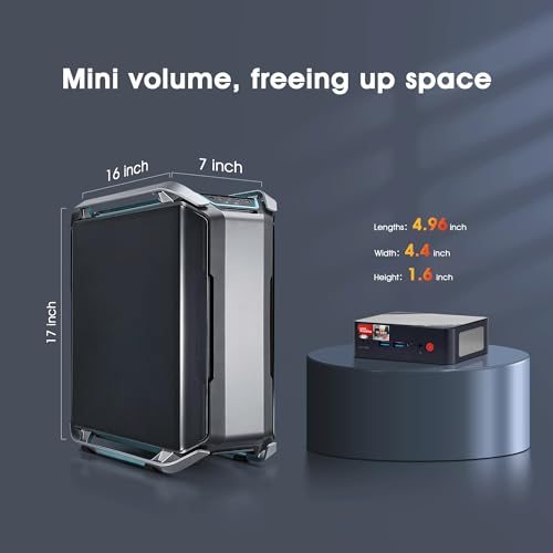 Mini PC N100 Intel 12th Windows 11 Pro 16GB DDR4 RAM 512GB PCIe SSD, 4K 60HZ Triple Displays Dual HDMI Type-C, 6W TDP Quiet Mini PC, WIFI5 W39053