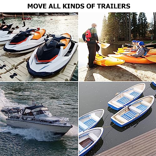 1300 LBS Capacity Adjustable Width Boat Dolly with Four Casters & Two Brakes F40936