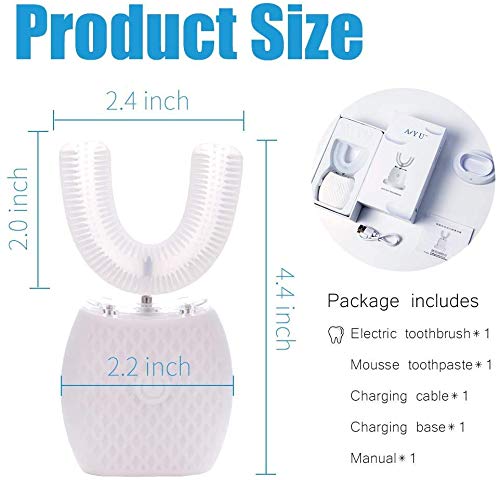 Ultrasonic U-Shaped 360° Electric Toothbrush (White) I6594
