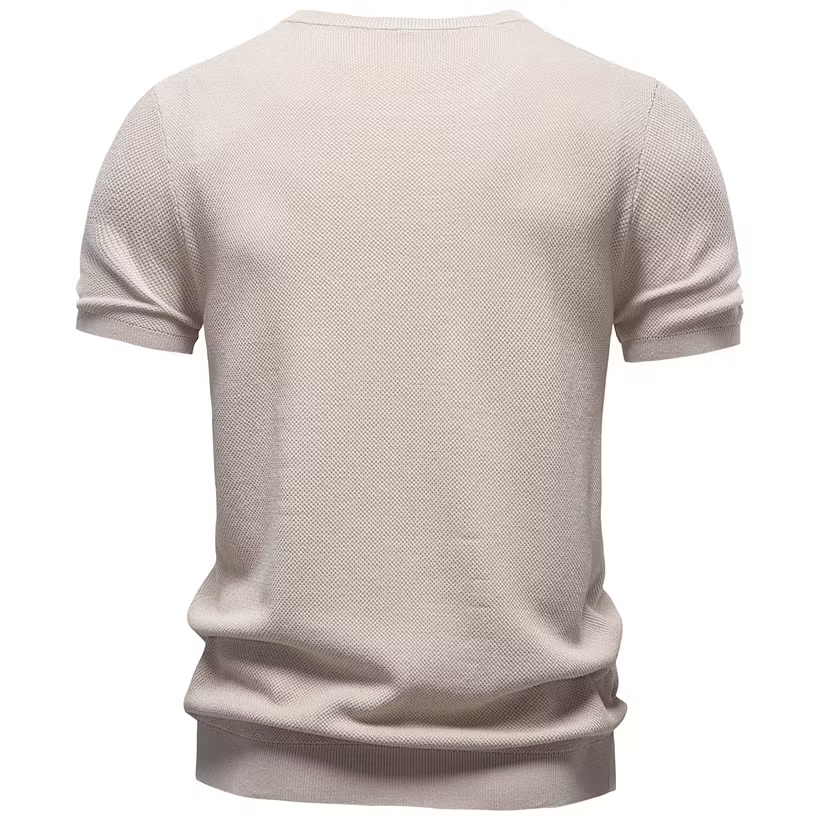 Men's Casual Solid Color Knit T-Shirt