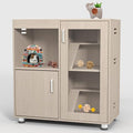 4-Tier Wooden Hamster Cage with Storage Cabinet, Openable Top, Acrylic Windows (Teak) T7916
