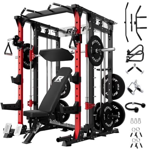 All-in-One Smith Machine with Power Cage and Cable Crossover System R8408