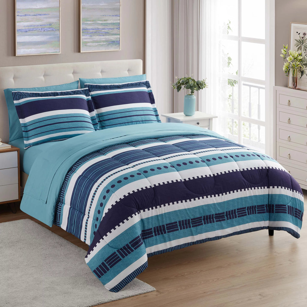 7 Piece Queen Comforter & Sheet Set T65417