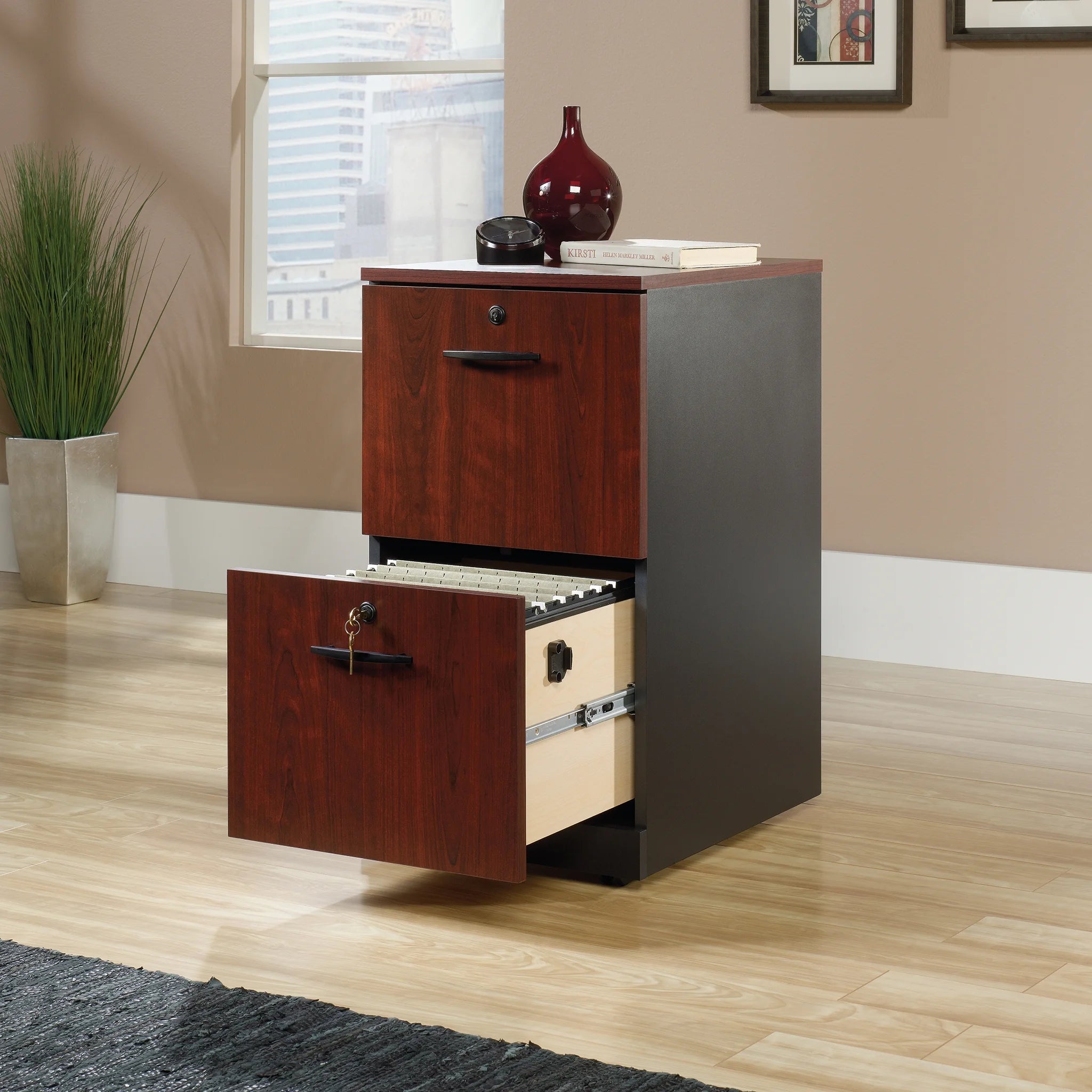 Classic Cherry Engineered Wood File Cabinet S225
