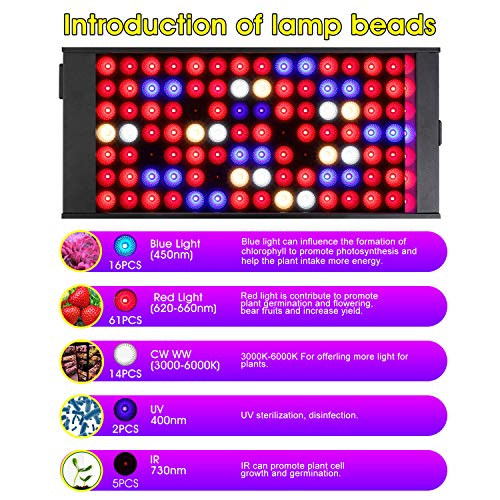 300W Full Spectrum Led Grow Light with 4 Dimmable Levels U2689