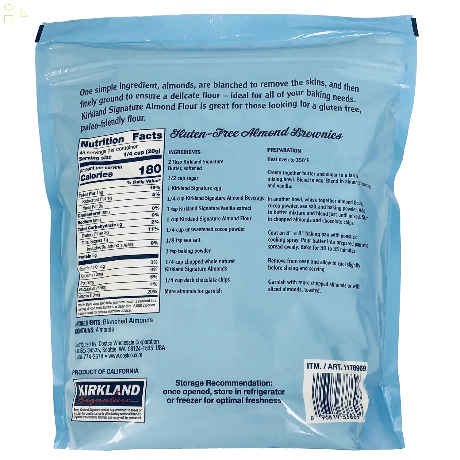 2 Packs Superfine Kosher Blanched Almond Flour, 3 Lbs U42634