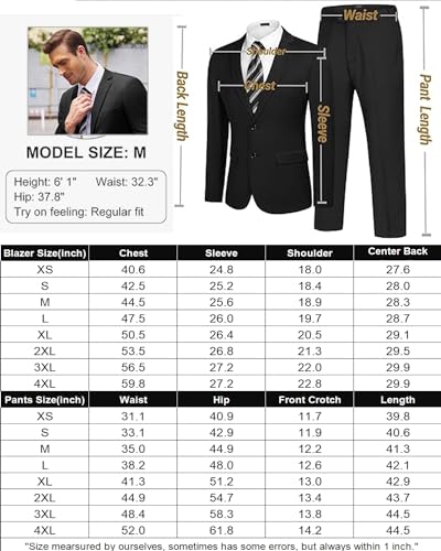 Men's 2 Piece Suits Classic Fit 2 Button Dress Suits Tuxedo Jacket Blazer X164294