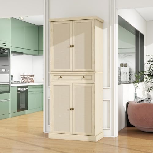 Charcoal Grey Pantry Cabinet with Wine Rack F503