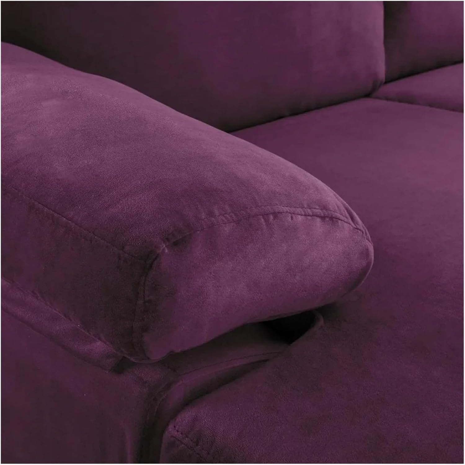 Purple Velvet L-Shape Sectional Sofa with Extra Wide Chaise Lounge Z548969