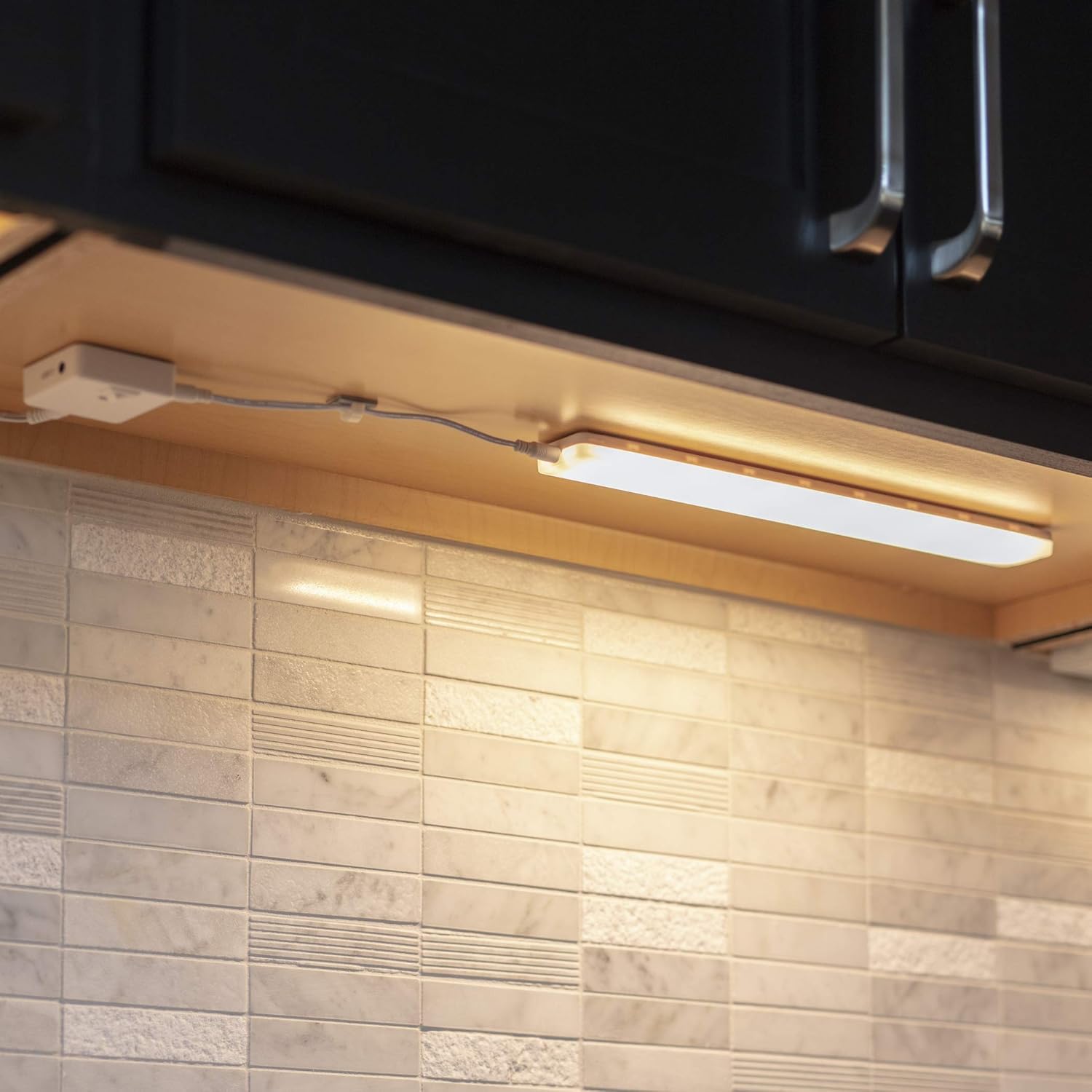 Wired LED Under Cabinet Light Kit with Remote Control 3 Bars 3000K Warm White Pack of 2 M43674