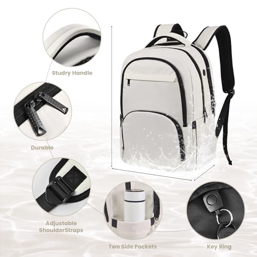 17 Inch Grey Water Resistant Travel Laptop Backpack with USB Charger Hole & Luggage Sleeve Q372