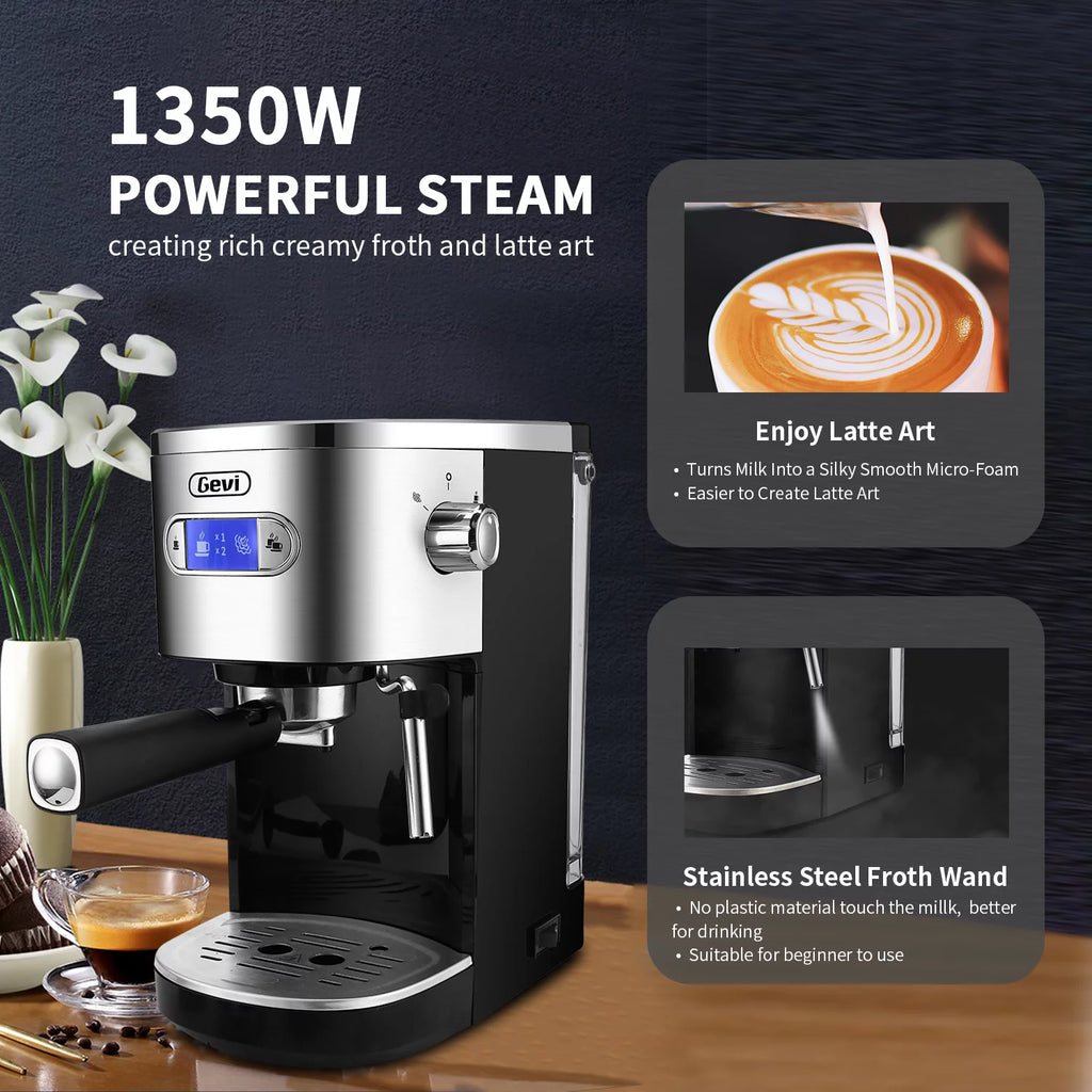 Pre-Owned 20 Bar Espresso Machine with Milk Frother Steam Wand F469