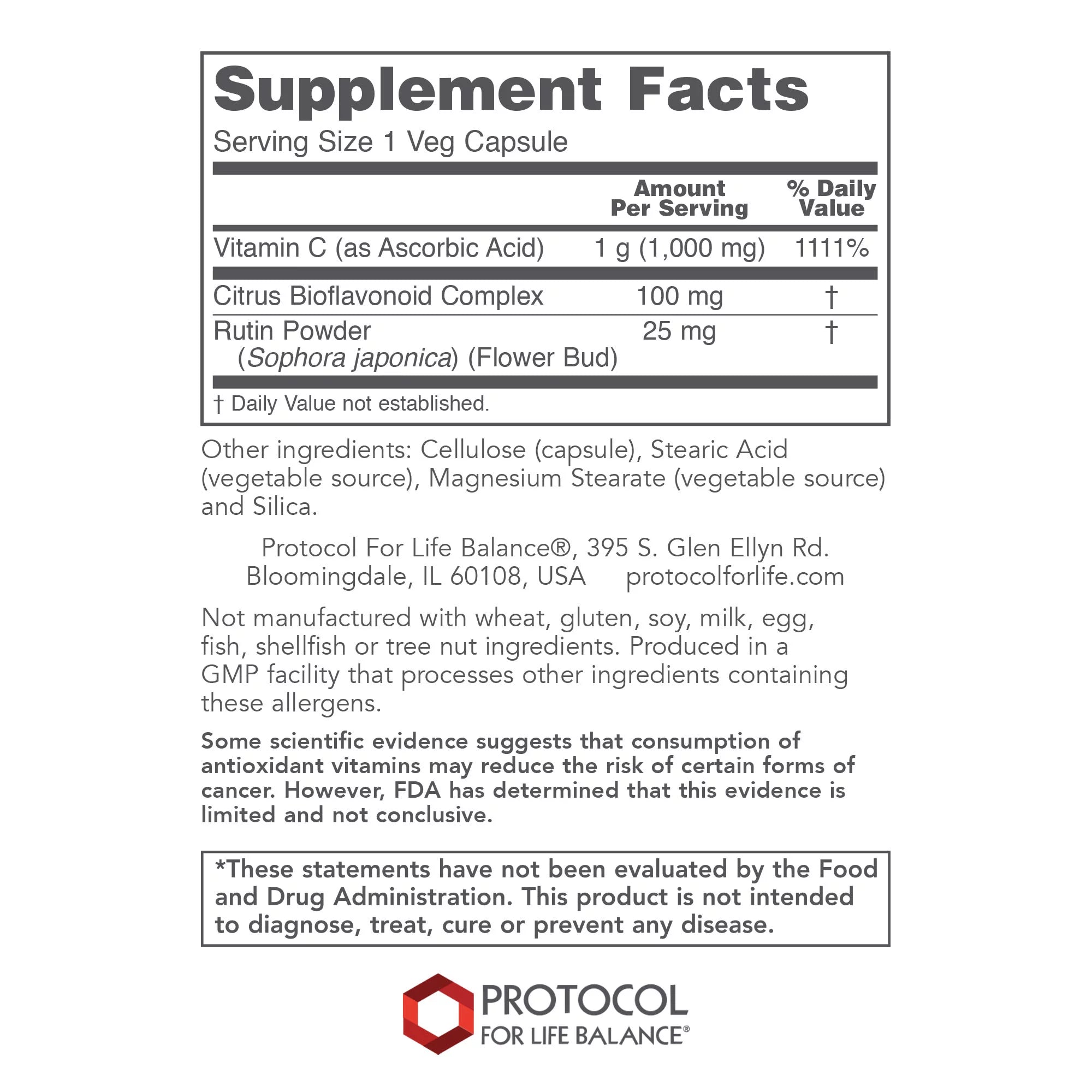 Vitamin C 1,000 mg - 120 Veg Caps G92582