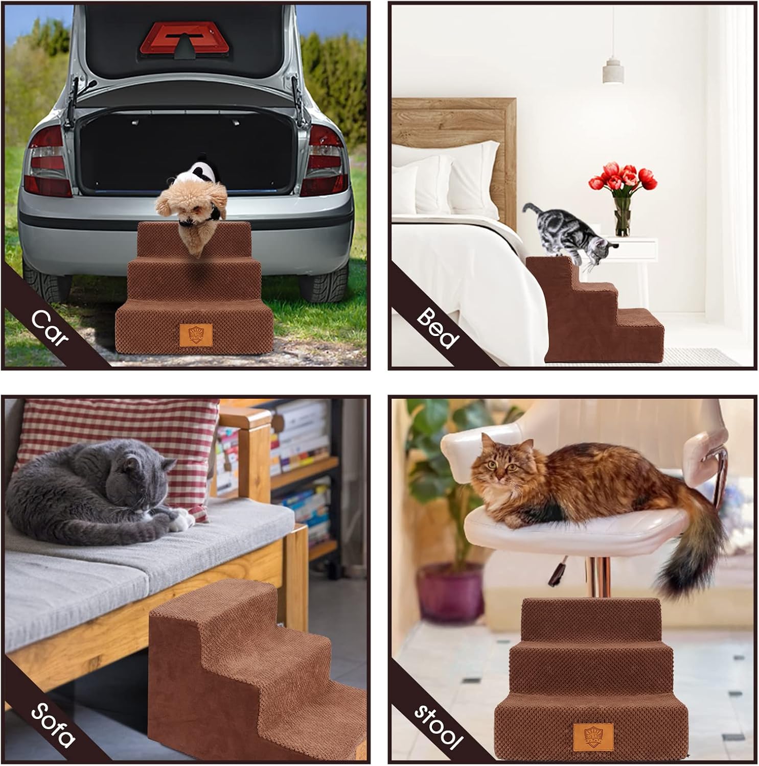 High Density Foam Pet Stairs with Anti-Slip Waterproof Cover, 11.8" H M44650