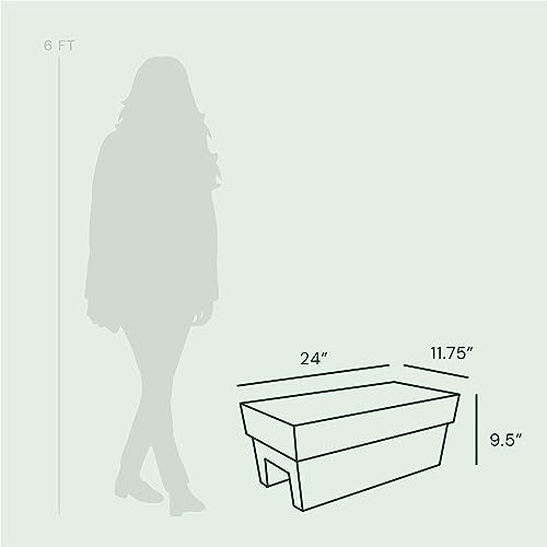 24" Casper White Matte Finish 100% Recycled Plastic Planter T3181