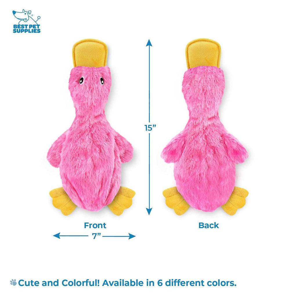 Crinkle Dog Toy No Stuffing Duck with Soft Squeaker C234