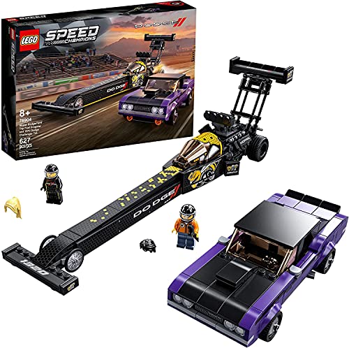 LEGO Speed Champions Dodge//SRT Top Fuel Dragster and 1970 Dodge Challenger T/A Building Toy (627 Pieces) I559