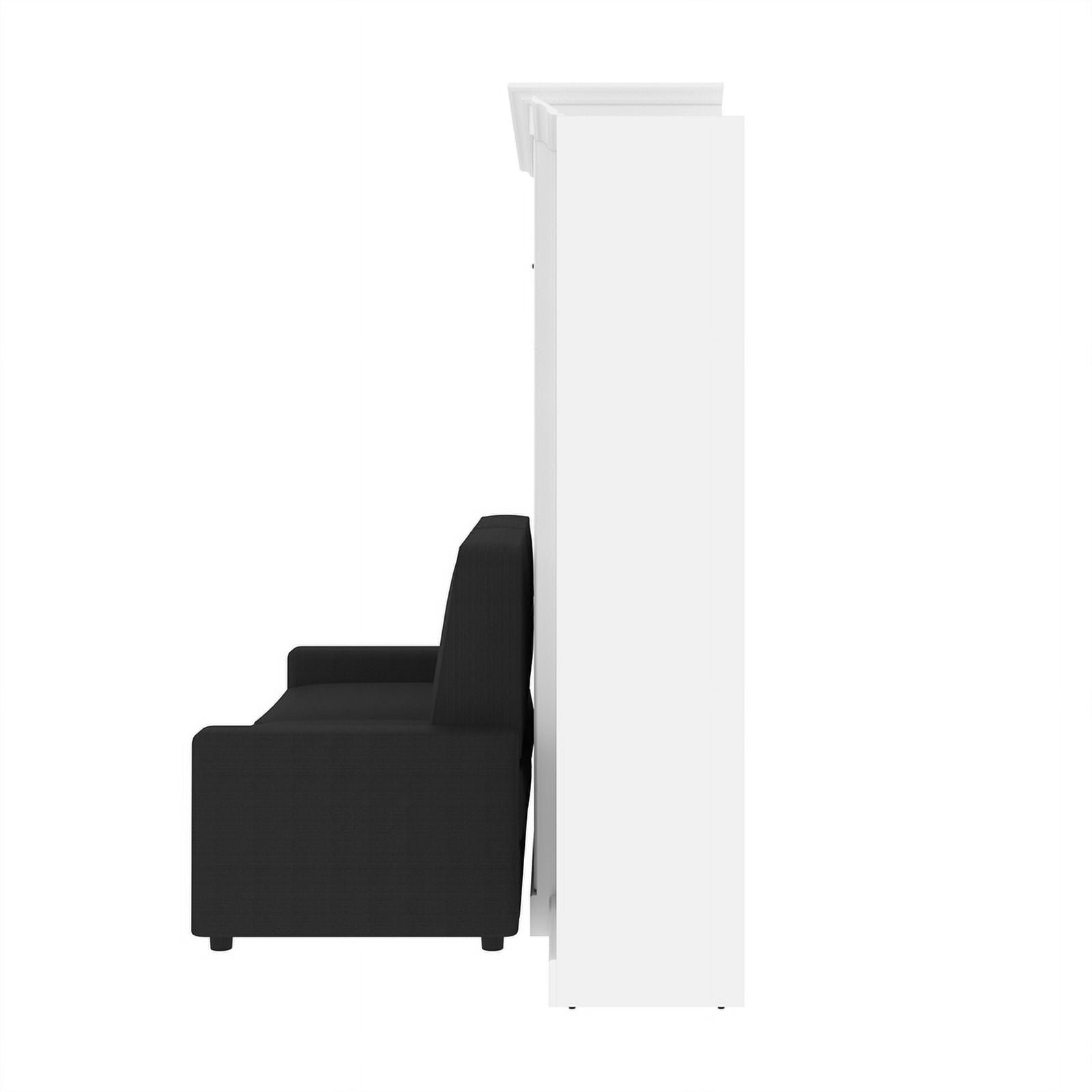 White Gray Wood Queen Murphy Bed with Sofa S784496