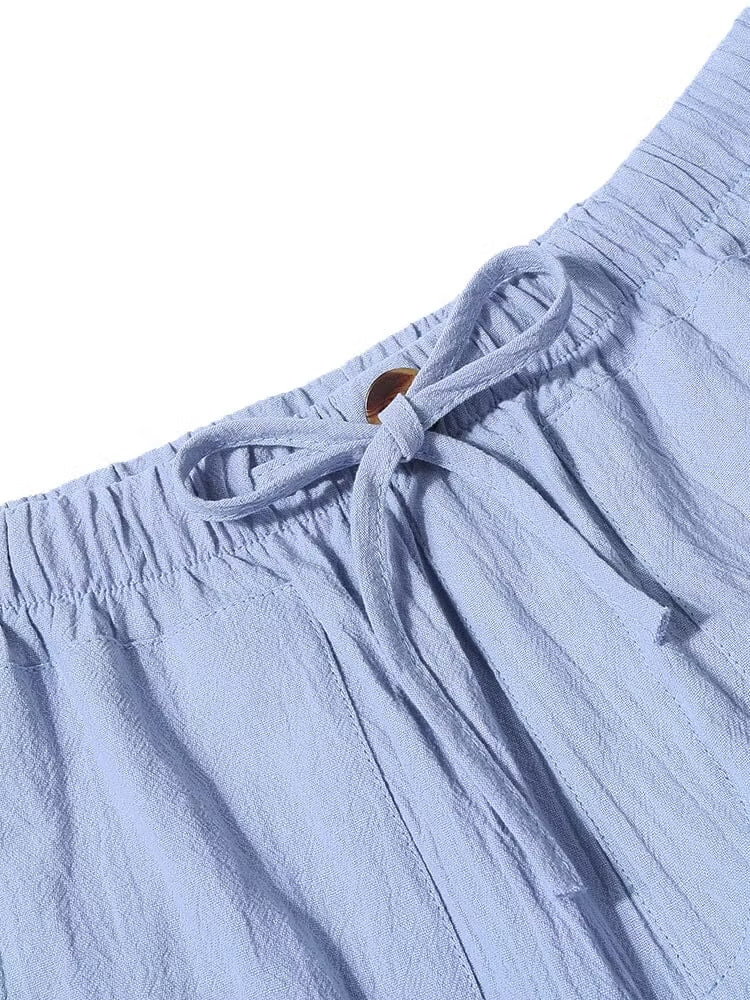 Linen Style Yoga Pants With Pocket
