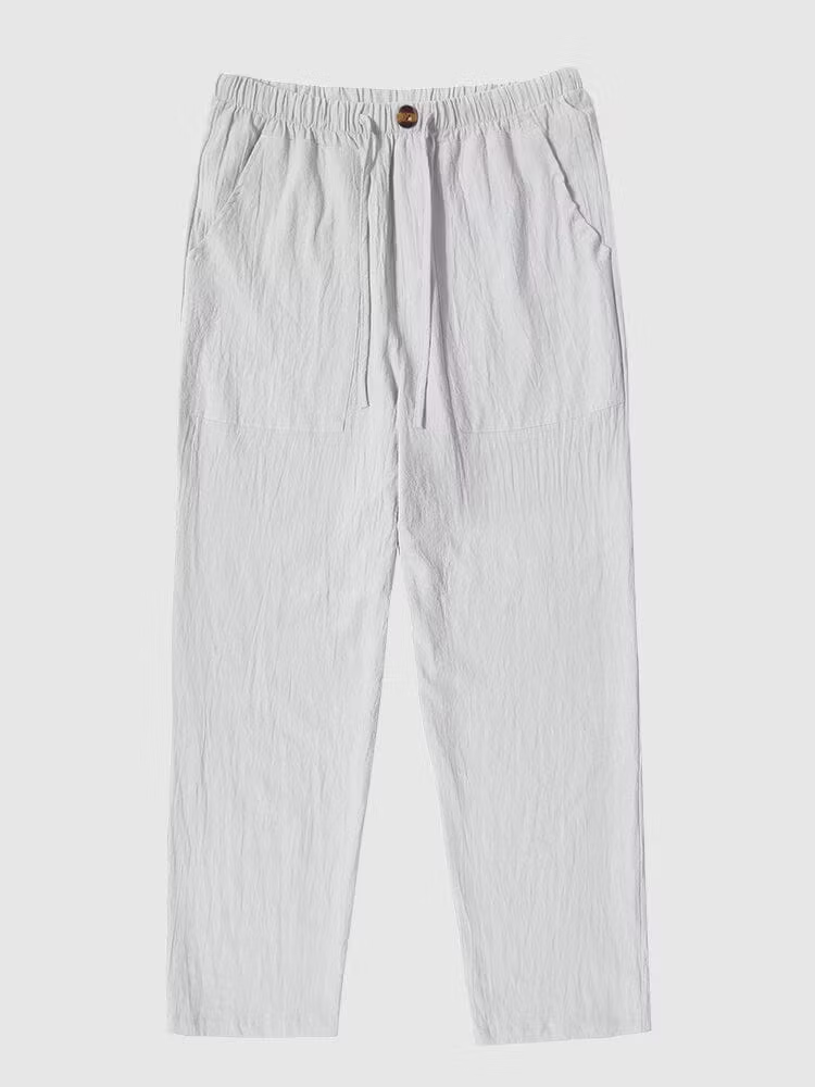 Linen Style Yoga Pants With Pocket