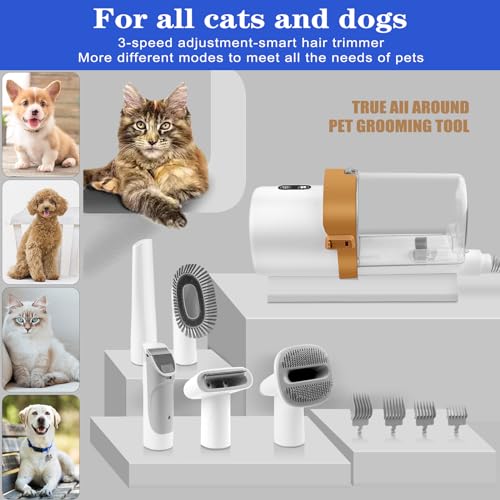 Pet Grooming Kit with 4 Hair Clipper Combs, 2.5L Vacuum Cleaner, and 7 Pet Grooming Tools V463