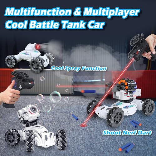 RC Tank Car Shoots Nerf Bullets Bubble Spray X727122