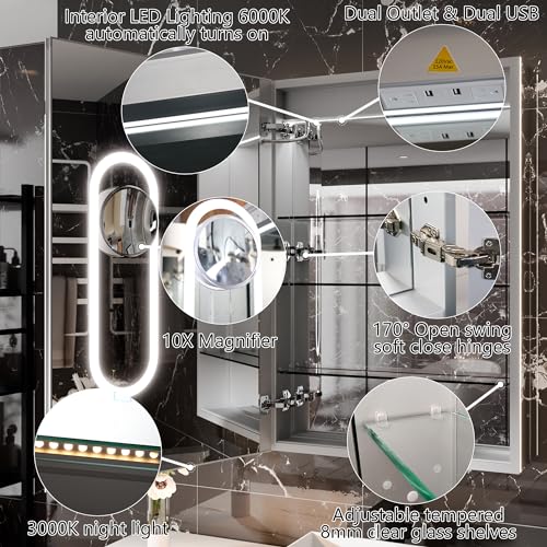 Lighted Medicine Cabinet with Mirror, 24" x 36" LED N396