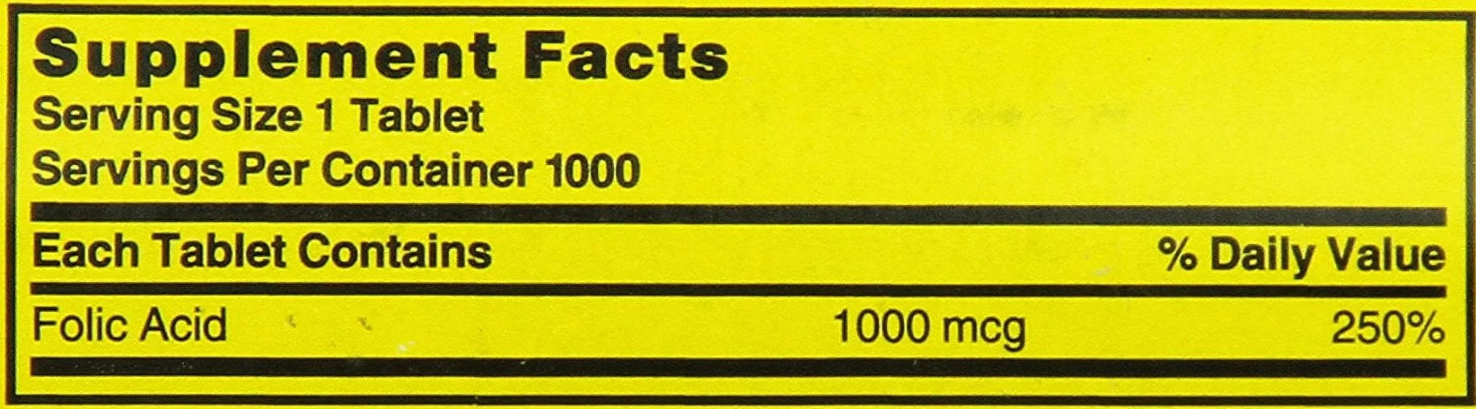 Folic Acid 1000 mcg 1000 Tabs V703403