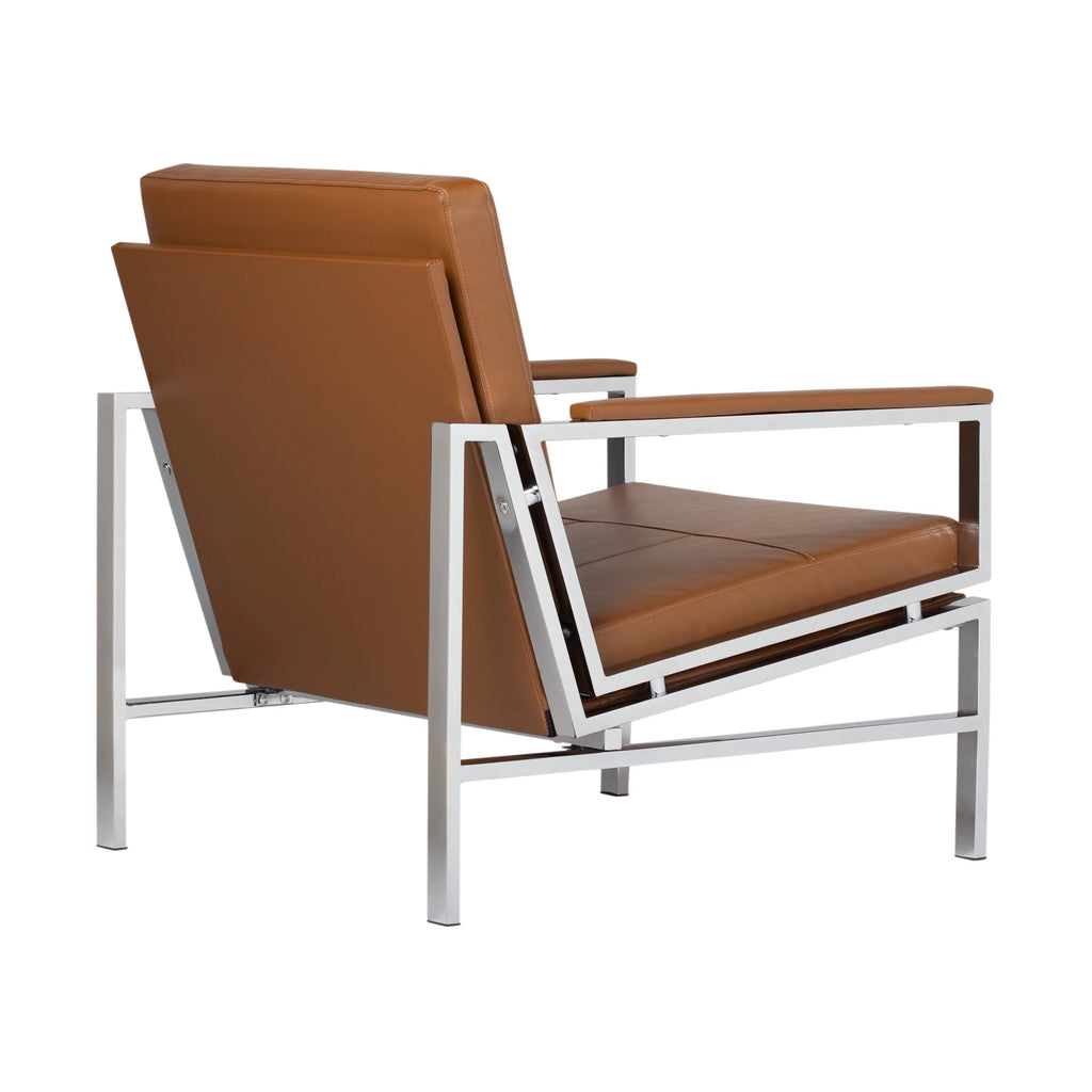 Blended Leather and Metal Frame Accent Arm Chair J562