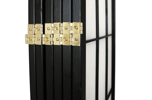 Black 4-Panel Freestanding Room Divider E543977