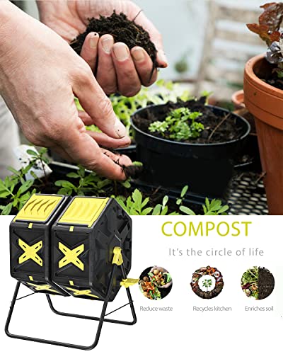 18.5 Gal BPA Free Single Rotating Chamber Compost Bin O38002