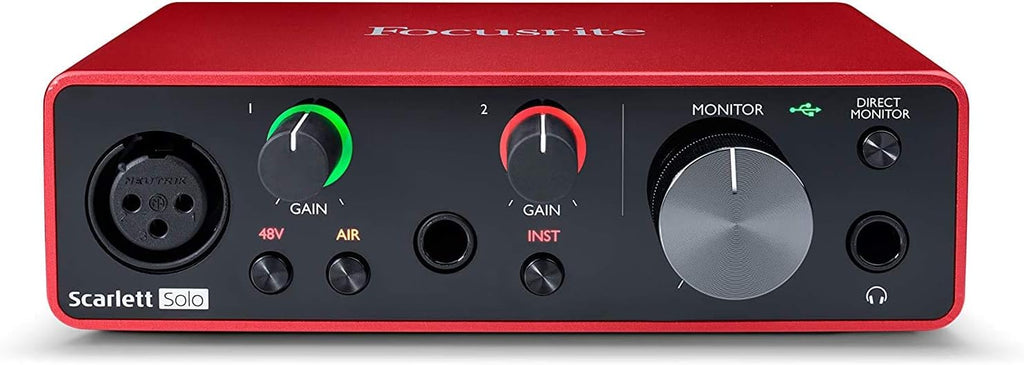 2x2 USB Audio Interface Full Studio Bundle with Studio Monitors and Instrument Cables I92735