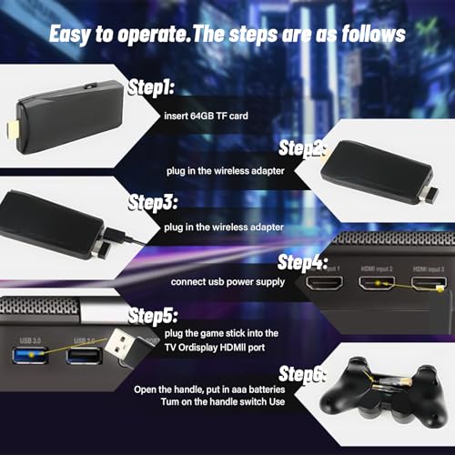 Retro Gaming Console with 30000+ games, 4K HDMI Output, dual 2.4GHz wireless controllers M73474