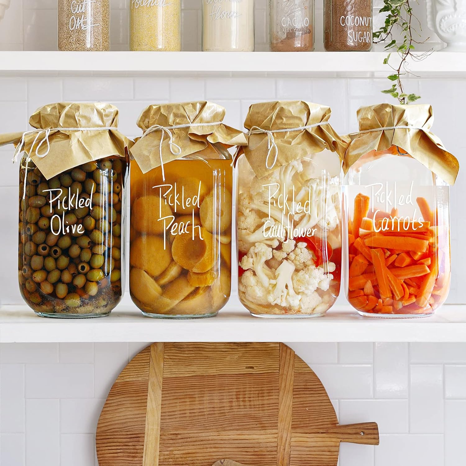 2 Pack 1 Gallon Square Glass Storage Jars with Airtight Lids H719