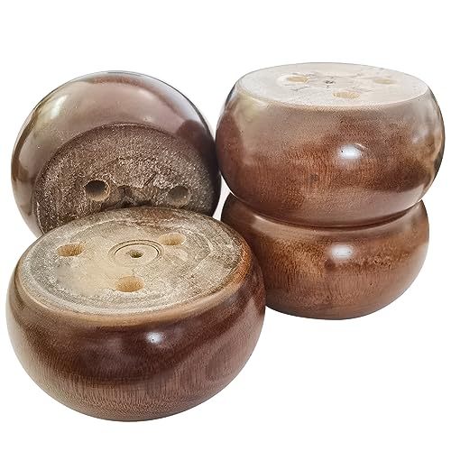 Black Round Wood Sofa Furniture Legs Set of 4 Q39246