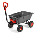 2-in-1 Heavy Duty Garden Cart Dump Wagon Utility Cart with 10" Pneumatic Tires E773418