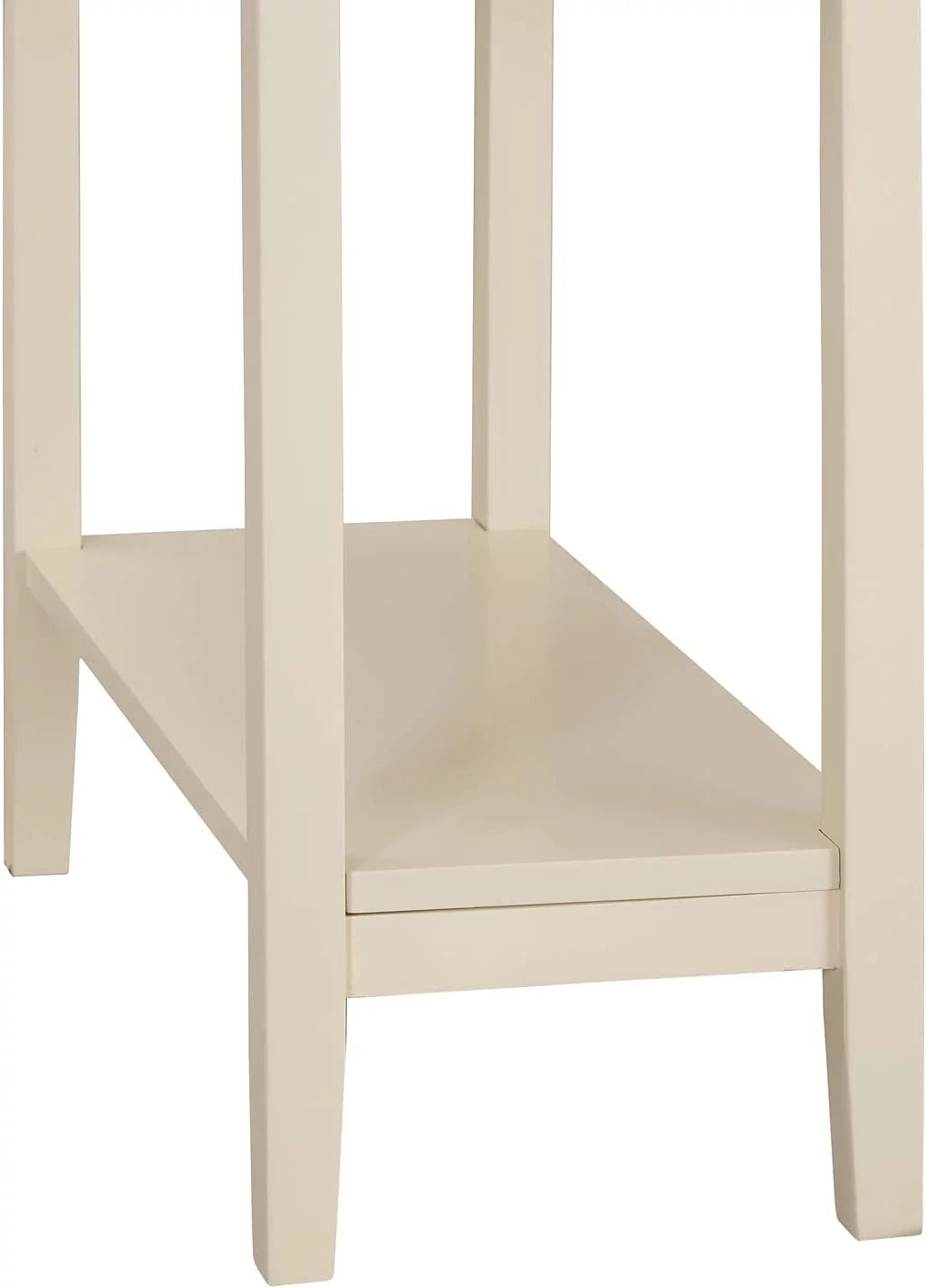 Cream Narrow End Table with Storage Shelf H5270