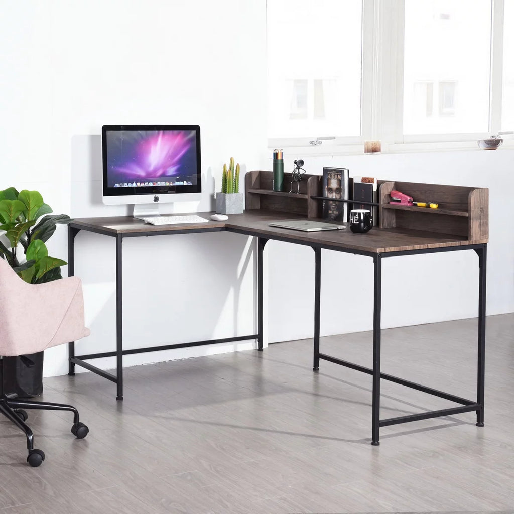 Large L-Shaped Computer Desk with Storage N3898