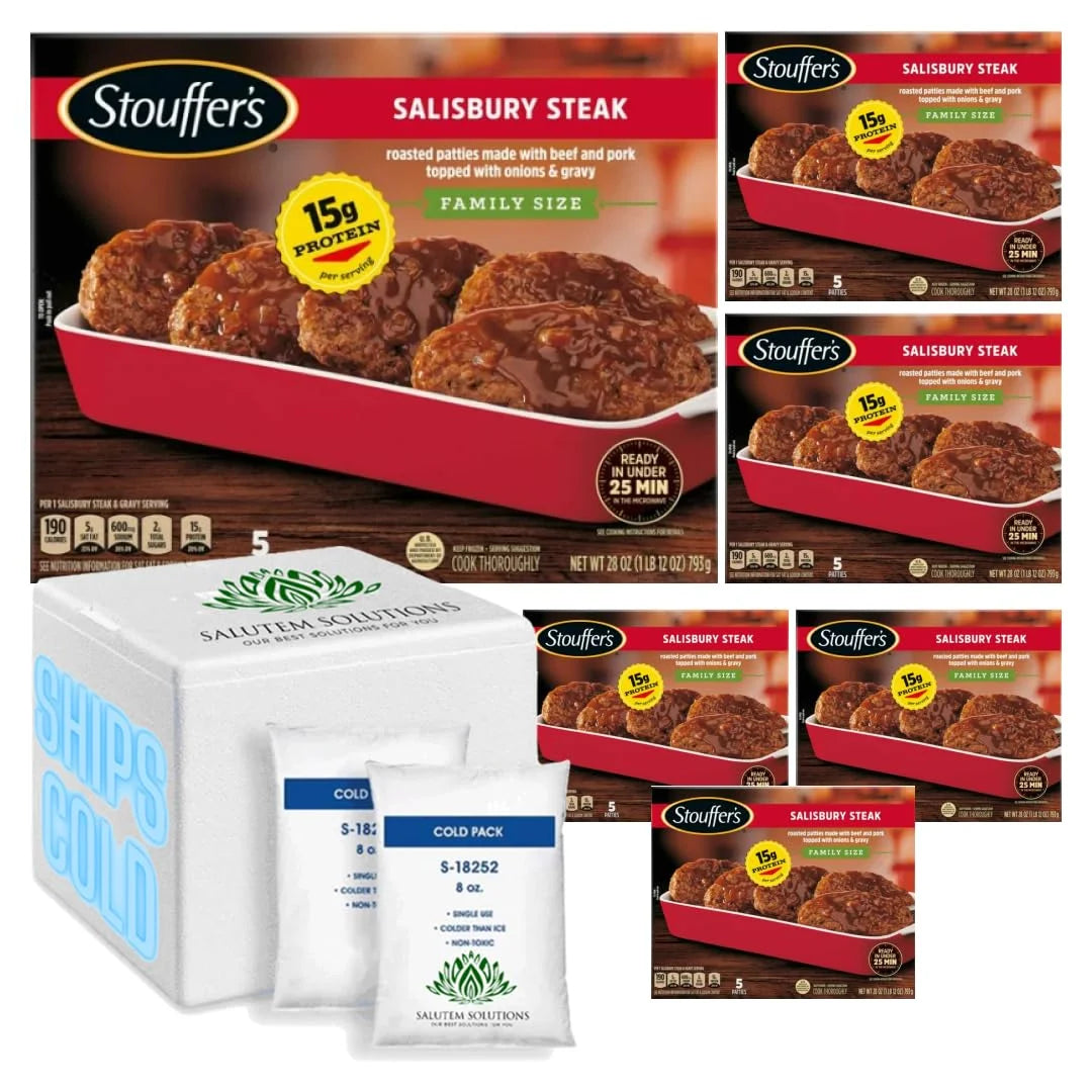 Salisbury Steak Family Size Frozen Meal, 28 oz - Pack of 6 W8142