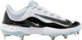 White-Black Men's Metal Baseball Cleats K9187