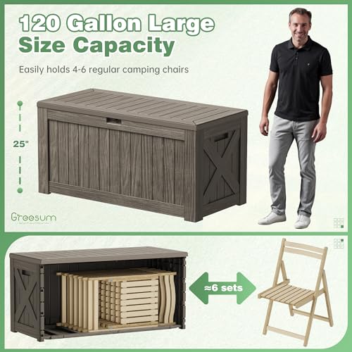 Black 120 Gallon Outdoor Storage Box with Lock S7829